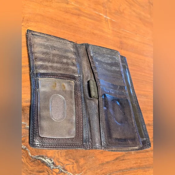 Vintage FOSSIL leather Brown Wallet Bilfold - Picture 5 of 10